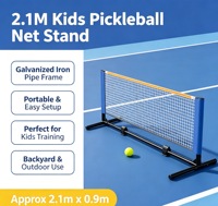 Filet de pickleball portable pour enfants 2,1 m, cadre en fer galvanisé, installation facile, filet d'entraînement pour débutants en extérieur