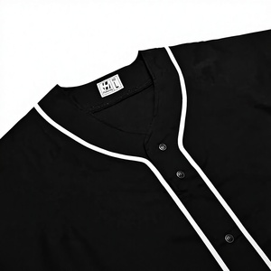 Camiseta de Béisbol Unisex de Manga Corta con Cuello en V y Cordón Ajustable, Transpirable, de Poliéster, Uniforme para Adultos, Todas las Temporadas, UPF 50+, Tallas Grandes - Product Image 2