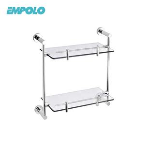 Tenture murale D'<span class=keywords><strong>angle</strong></span> À Deux Niveaux <span class=keywords><strong>Douche</strong></span> Salle De Bain Rangement <span class=keywords><strong>Etagere</strong></span> Murale En Verre - Product Image 1
