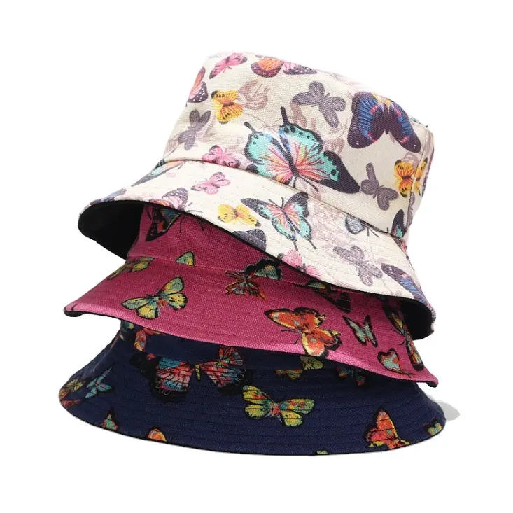 Fisherman Hat Butterfly Fisherman Cap Summer Reversible Packable Cap Bucket Hat