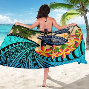 カナカ・マオリ・ハワイアン・サロング・ポリネシアン・タートル・ココナッツツリー・プルメリア・ビキニカバーアップ・スカーフ・水着ボトム・パレオ・サロング - Product Image 2