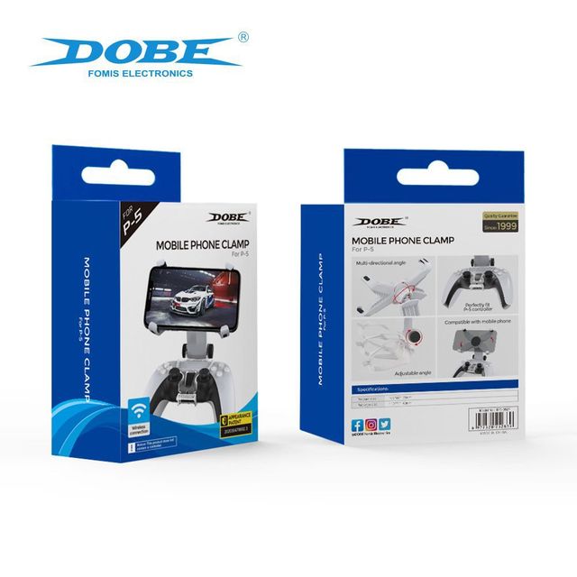 TP5-0527B Mobile Phone Clamp for PS5 Controller Clip Holder Gaming Phone Stand Mount Grip for PS5 Handle Bracket