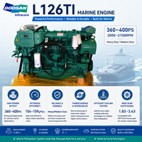 Moteur diesel marin Doosan L126TIH, électrique, 360 CV, 2000 tr/min, 6 cylindres, refroidi par eau, commande à distance pour remorqueur, bateau de pêche