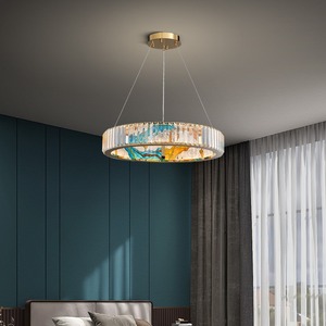 Émail Nouveaux lustres en cristal hôtel salon hôtel anneau de luxe suspensions pour cuisine - Product Image 3
