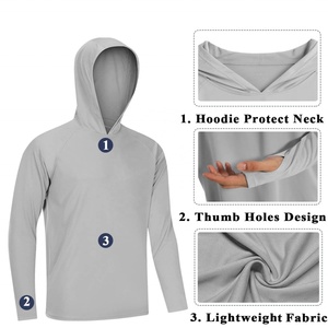 Vente en gros : Sweat à capuche de pêche pour hommes, haute performance, séchage rapide, protection UV, polyester uni, soie glacée, UPF 50 - Product Image 3