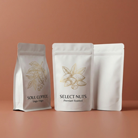 Sacs refermables en plastique mat personnalisés pour grains de café, 250g, 500g, 1kg, avec valve, en aluminium, pour aliments et café