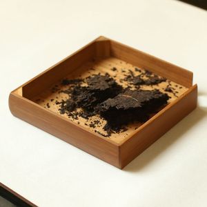 <b>Small</b> bamboo tea <b>tray</b>, tea appreciation <b>tray</b>, tea serving <b>tray</b>, tea box, Pu'er tea cake box, tea ceremony accessories. - Product Image 3