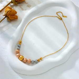 European American Fashion Beaded Necklace Zinc Alloy Ball Shape Party Jewelry N2392 - Product Image 3