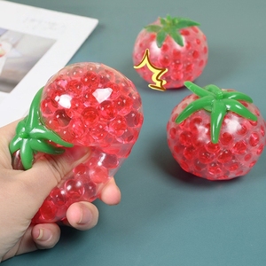 TPR Tomato Squeeze Toy Soft Rubber <b>Beads</b> Decompression Ball Stress Relief Fidget Toy for Boys Girls - Product Image 1