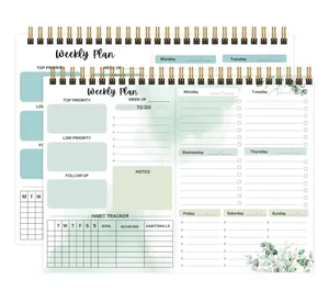 Plan Memo Boek A4 Engelse Spiraal Vereenvoudigde Schema Tijd Wekelijkse Plan Kalender