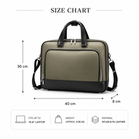 Sacoche d'ordinateur portable en nylon personnalisée pour entreprise, avec bandoulière rembourrée et poche avant, pour le bureau et les voyages, OEM ODM