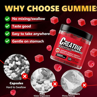 Gummies de créatine monohydrate à marque privée pour la croissance musculaire, 5000 mg, supplément de créatine en gummies stimulant l'énergie