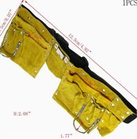 Organisateur d'outils en cuir de vachette jaune personnalisé, sac multi-poches en tissu Oxford **accessoire** pour électricien et jardinier