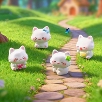 Adorable figurine de chat en résine pour micro-paysage, accessoire de décoration DIY style jardin, mini-ornement