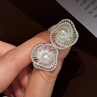 Anting Bunga Berongga yang Berlebihan, Perhiasan Wanita yang Modis dan Menawan, Hadiah untuk Pesta Ulang Tahun