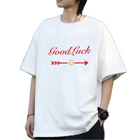 T-shirt décontracté en coton 100 % (230 g) pour homme, style tricoté, coupe ample, motif imprimé unique, collection été 2026