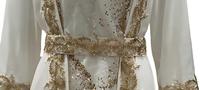 Robe musulmane pour femmes, robe abaya blanche à paillettes, mode arabe, robe de Dubaï, élégante, polyester, manches longues