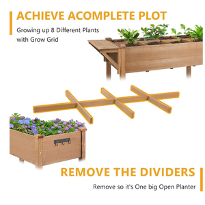 Jardinière surélevée mobile en bois personnalisée avec roues et étagère de rangement - Product Image 3