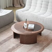 Table basse en bois moderne Voxhome USA, design créatif en ardoise, livraison directe, plateau noir ovale, meubles de salon, panneau en bois