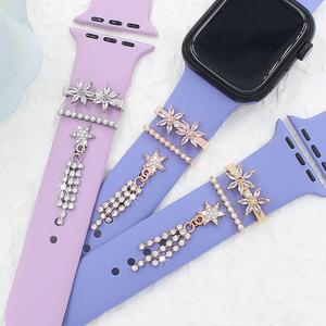 Clous <span class=keywords><strong>d</strong></span>'anneau <span class=keywords><strong>d</strong></span>écoratifs de bracelet de Style de mode pour Apple Watch Band Charms Metal Creativity Pearl Love Rivet Accessoires pour iwatch - Product Image 3