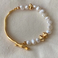 Pulsera de Perlas Barrocas Hechas a Mano al por Mayor con Dijes de Corazón y Acero Inoxidable, Joyería de Moda para Mujer y Hombre