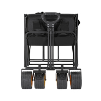 Chariot pliable en aluminium YILU avec poignée réglable 160L Chariot de camping d'extérieur à quatre roues Chariot de jardin Plage Rangement Outils