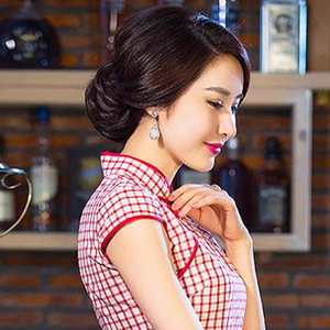 Peluca estilo Cheongsam con moño, color de cabello natural, para cualquier forma de rostro, alambre resistente a altas temperaturas, tratamiento manual JDH01 - Product Image 1