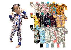 JAYE Livraison rapide 95% bambou 5% élasthanne Vêtements pour bébés nouveau-nés Pyjamas Combinaison imprimée pliée Ensembles de vêtements - Product Image 5