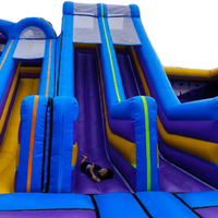 Parc de jeux gonflable géant personnalisé pour enfants, parc d'attractions extérieur avec obstacles, toboggan en PVC UV