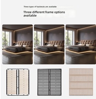 Italienisches Modernes Minimalistisches Schwebendes Bett 1,5m/1,8m Echtleder-Polsterung Massivholzrahmen Stauraum Queen-Size Hauptschlafzimmer