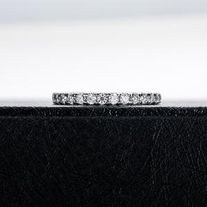 2mm S925 Silver <strong>Moissanite</strong> <strong>Men</strong> Women's Single Row <strong>Ring</strong> - Product Image 3