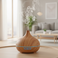 Difusor de Aromas Portátil de Madera Moderno ODIS, Difusor de Aroma Ultrasónico con Luz LED para Aceites Esenciales, Aromaterapia para el Hogar