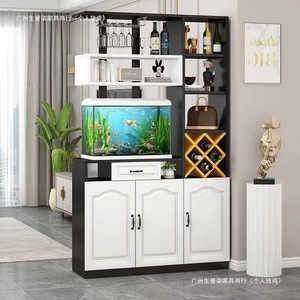 Fish Tank <b>Cabinet</b> With Wine Rack And Storage Living Room Partition <b>Cabinet</b> European Style Foyer <b>Cabinet</b> - Product Image 1