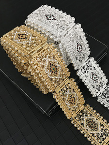 <span class=keywords><strong>Ceinture</strong></span> de <span class=keywords><strong>caftan</strong></span> vintage chic marocain de luxe personnalisée avec strass verts et rouges en alliage de zinc, bijoux de mariage pour femmes, <span class=keywords><strong>ceinture</strong></span> de mariée - Product Image 5