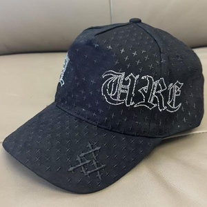 Mũ bóng chày snapback 5 tấm đính đá, chất liệu da lộn, viền satin, lót satin, khung đen, mẫu thêu miễn phí, tùy chỉnh - Product Image 6