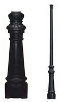 Lampu Taman LED luar ruangan lampu jalan Fitting Ideal Ductile cor tiang pilar besi lukisan hitam tua tradisional tua
