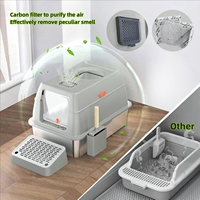 Bac à litière pour chat en acier inoxydable de grande taille, fermé, anti-odeur, facilement détachable, nettoyage facile, matériau PP épaissi anti-corrosion