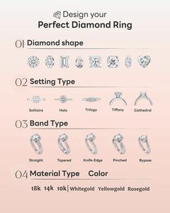 Anillo de Bodas de diamantes Marquesa de alta calidad, anillos de diamantes cultivados en laboratorio HPHT CVD certificados IGI para compromiso de mujer - Product Image 4