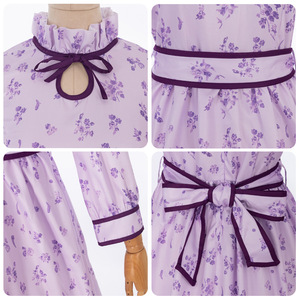 Robe de cosplay Redman Anime Buried Frilian Philen, robe longue à fleurs violettes avec nœud - Product Image 3