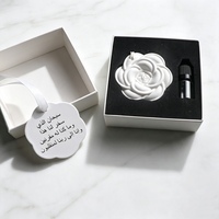 Diffuseur de parfum d'ambiance en plâtre, diffuseur à bâtonnets parfumés, désodorisant de voiture suspendu en céramique et porcelaine, fait main, de luxe et personnalisé, en forme de fleur