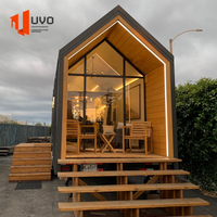 Villa triangulaire préfabriquée moderne en acier à 2 chambres, petite maison mobile à ossature métallique pour bureau ou appartement