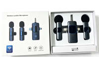 Microphone Lavalier Sans Fil 2.4G à Réduction de Bruit, Double Micro Cravate avec Récepteur 3.5mm Type-C Lightning pour iPhone, Android et Appareil Photo