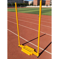 Poteau de filet de badminton à double colonne, système de tension de précision, base lourde en tube d'acier, qualité industrielle pour équipement de terrain