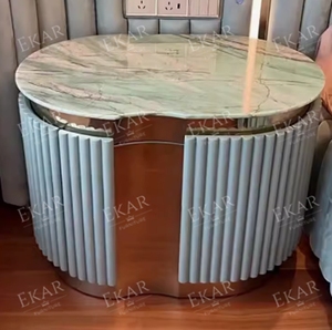 <strong>Green</strong> Marble <strong>Bedside</strong> <strong>Table</strong> - Elegant Bedroom Furniture Set, Modern Home Furniture - Product Image 6