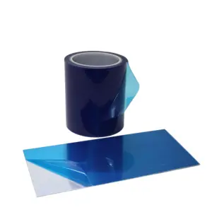 البلاستيك الذاتي لاصق PE واضح الأزرق شفافة موقد غاز مع لوح من الصلب المقاوم للصدأ لفائف لحماية الأسطح ل سقف من الفولاذ الملون