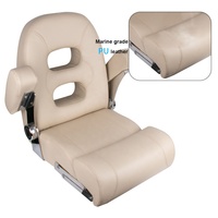 Sièges de bateau marin Chaise de yacht haut de gamme douce et imperméable à l'eau protégée du soleil Chaise pilote à siège rabattable avec accoudoir pour navires