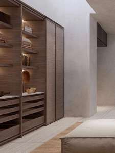 Armario de Lujo para Dormitorio, Mueble de Guardarropa con 6 Puertas, Cajones y Diseño Curvo, Armarios para Personal en Venta - Product Image 4