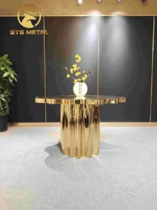 <span class=keywords><strong>Table</strong></span> à manger en forme de <span class=keywords><strong>souche</strong></span> d'arbre dorée, design contemporain irrégulier, Boca Do Lobo - Product Image 5