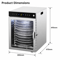 Déshydrateur alimentaire rotatif commercial à 12 étages 360 °   Système de séchage à flux d'air uniforme