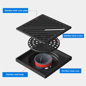 Drain de sol en acier inoxydable <span class=keywords><strong>2022</strong></span> Offre Spéciale 9mm Grille de drainage noire galvanisée Drain de sol anti-odeur - Product Image 2